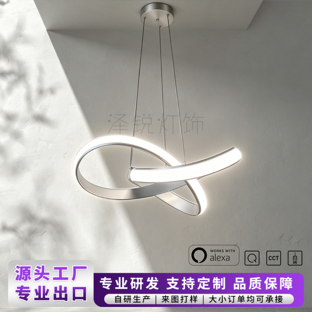 跨境卧室客厅吊灯北欧创意吸顶灯现代简约led设计师装饰条形吊灯 灯饰照明厂家批发实拍高清图
