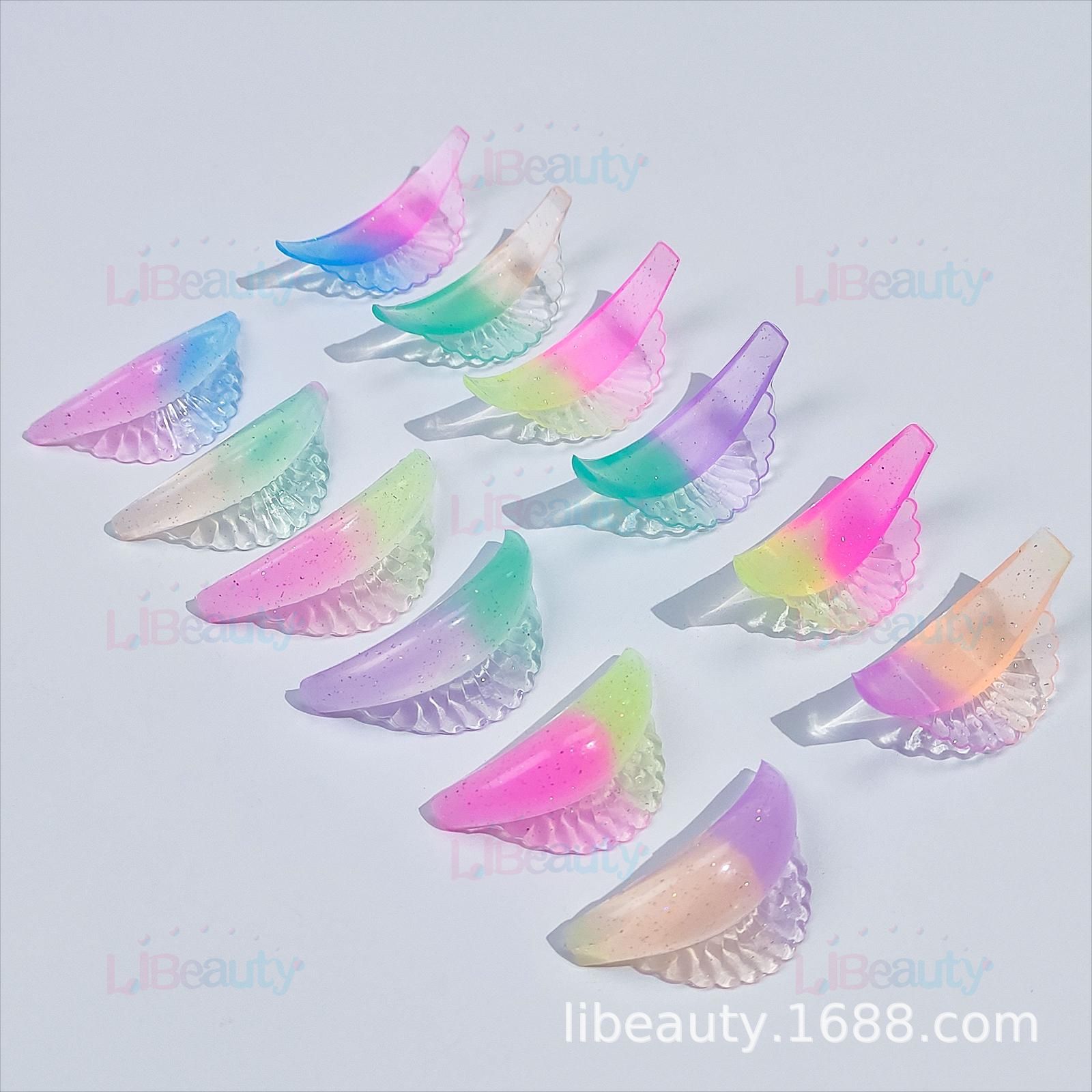 6 pares de juntas de elevación de pestañas de perlas degradadas para la tienda de pestañas hermosas