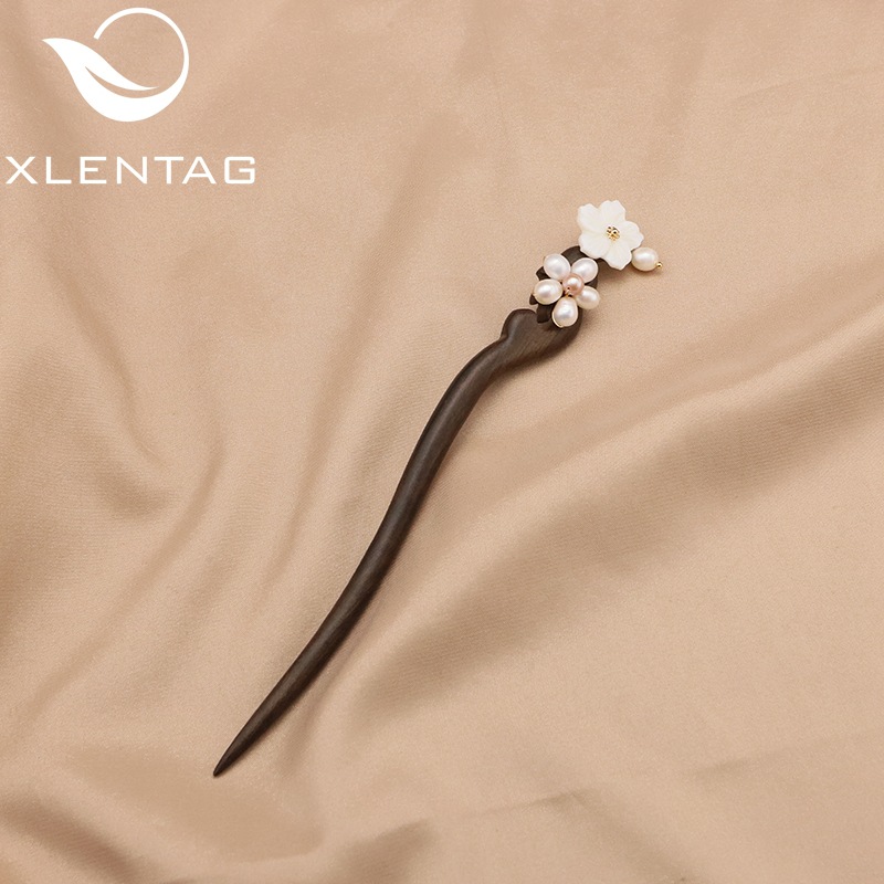 Natural perla horquilla hailanbao barroco doble capa flor paso sacudida hanfu tocado borla accesorios para el cabello al por mayor