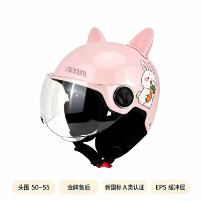 national standard 3C certified electric vehicle, Motosiklet kaskı (dəbilqə) - pink-detachable-ear-protectors-off-white-cat-ears-short-high-definition-lenses