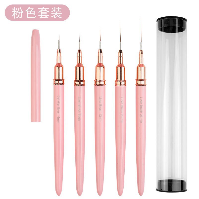 Pluma de uñas transfronteriza traje de pincel de dibujo varilla de metal con tapa pluma de dibujo ultrafino pluma de pintura suministro directo de fábrica al por mayor
