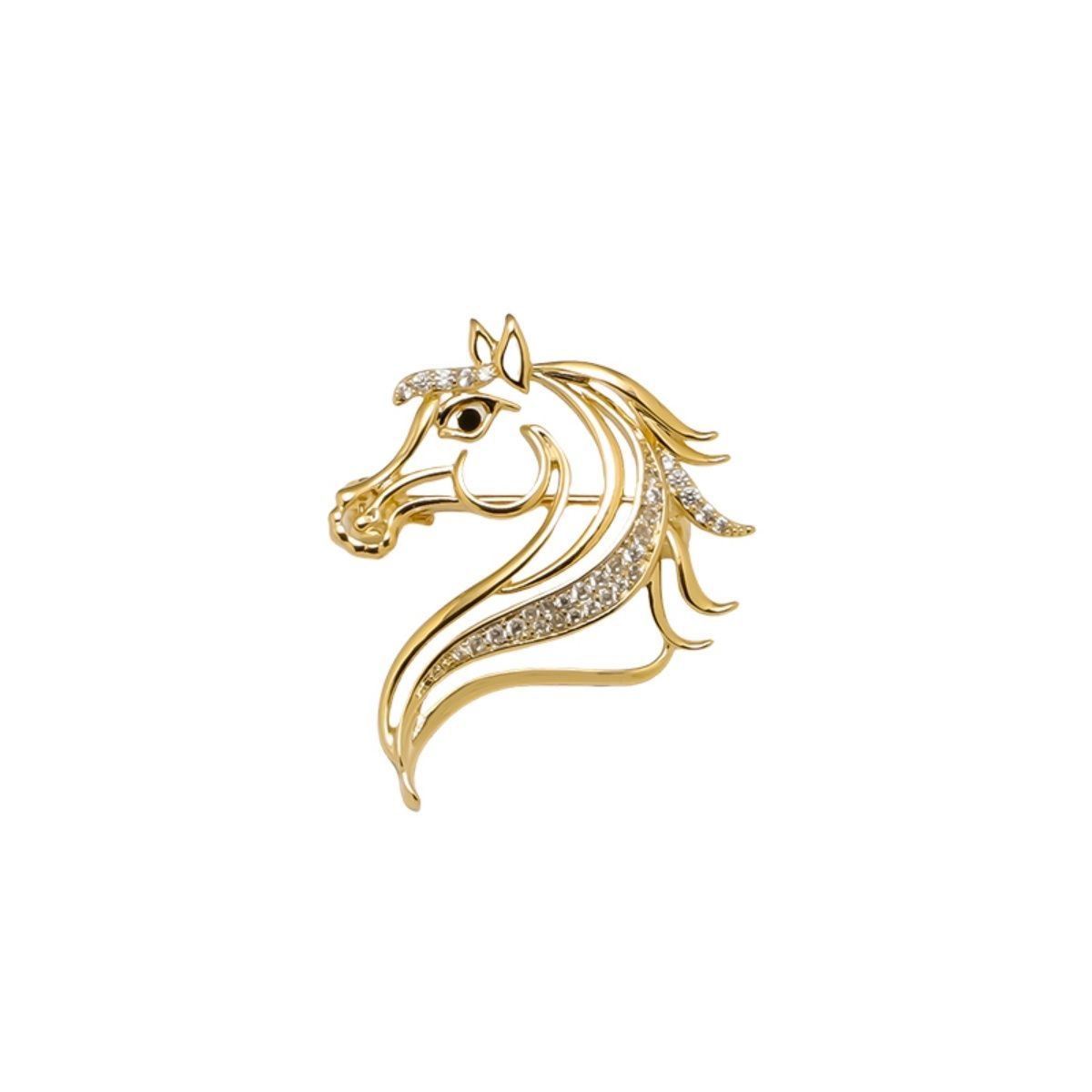 Broche Exquisite Hollow Pony 2025, nouveau modèle unisexe, design personnalisé, année du Cheval, accessoire de mode_voghion.com