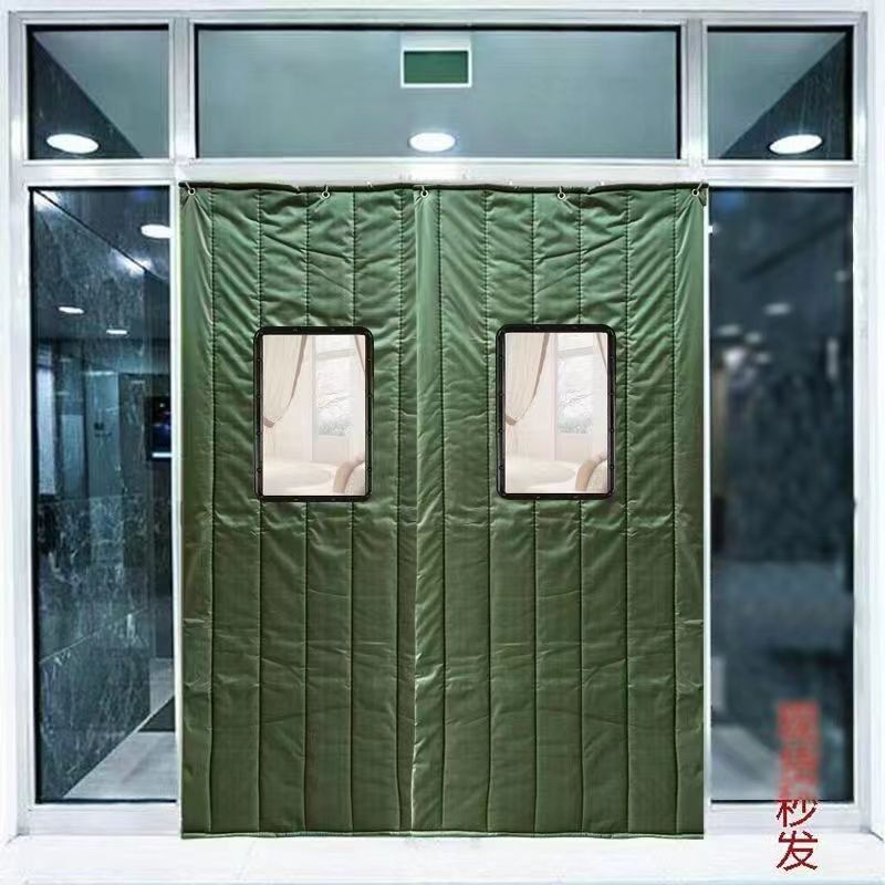 Winter Thickened Cotton Door Curtain for Windproofing, Insulation, and Waterproofing; Commercial Store and Mall Door Curtain Partition for Soundproofing, Thick Cotton Curtain