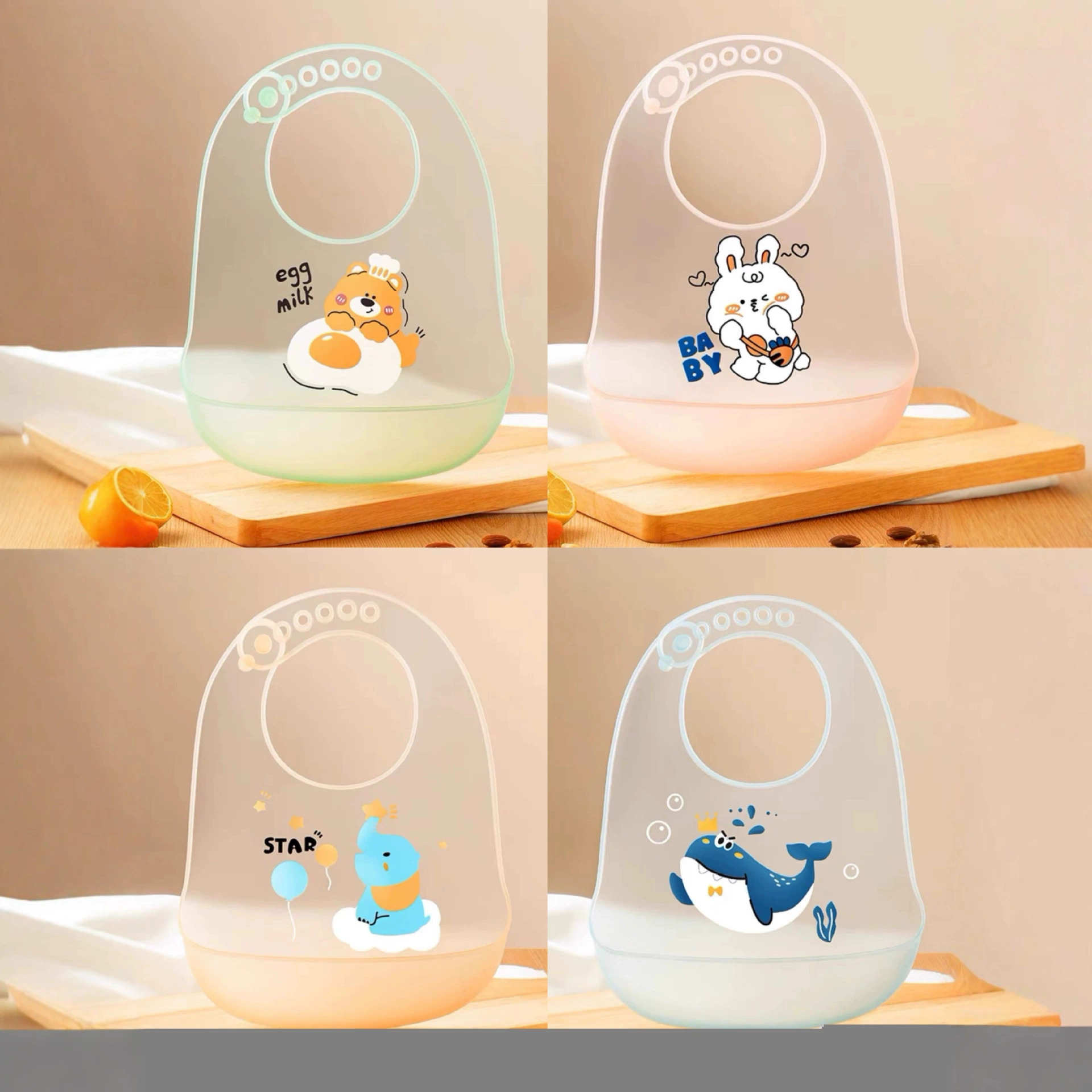 Гуандун Фошань свет нагрудник желе прозрачный нагрудник милое животное