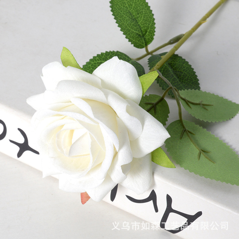 模造ベルベットバラ一本造花人工花ウェディングホームバレンタインデー装飾高級感花束壁|undefined