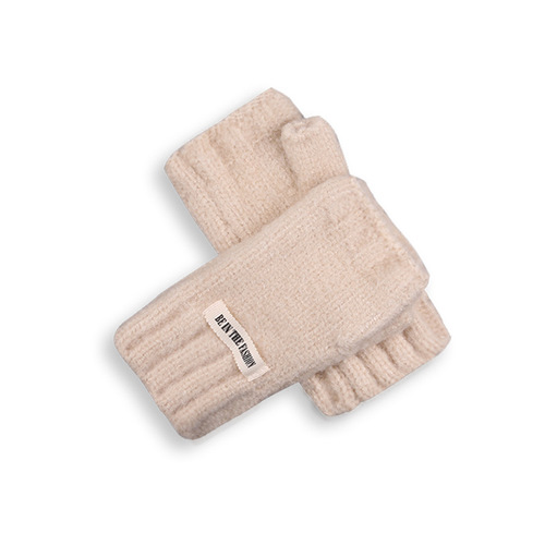 Gloves, Korean version, Japanese style, cute, versatile, fashionable, cycling, warm, half-finger gloves, ski travel gloves, men
