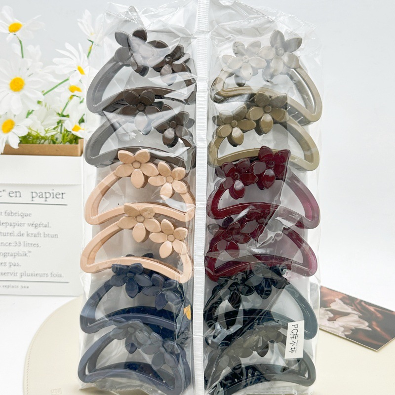 Pinza de pelo grande de plástico con diseño de PC, color té con leche, para mujer, estilo coreano, versión coreana, accesorios de tienda de dos yuanes. image 23