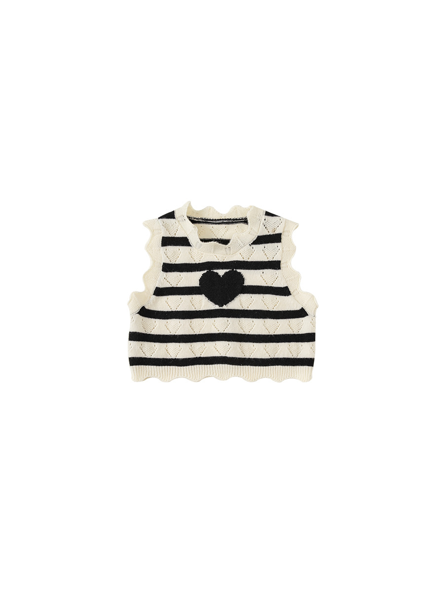 Babycity Chaleco de los niños 24 primavera camisa de punto de los niños amor chaleco rayado CY24074