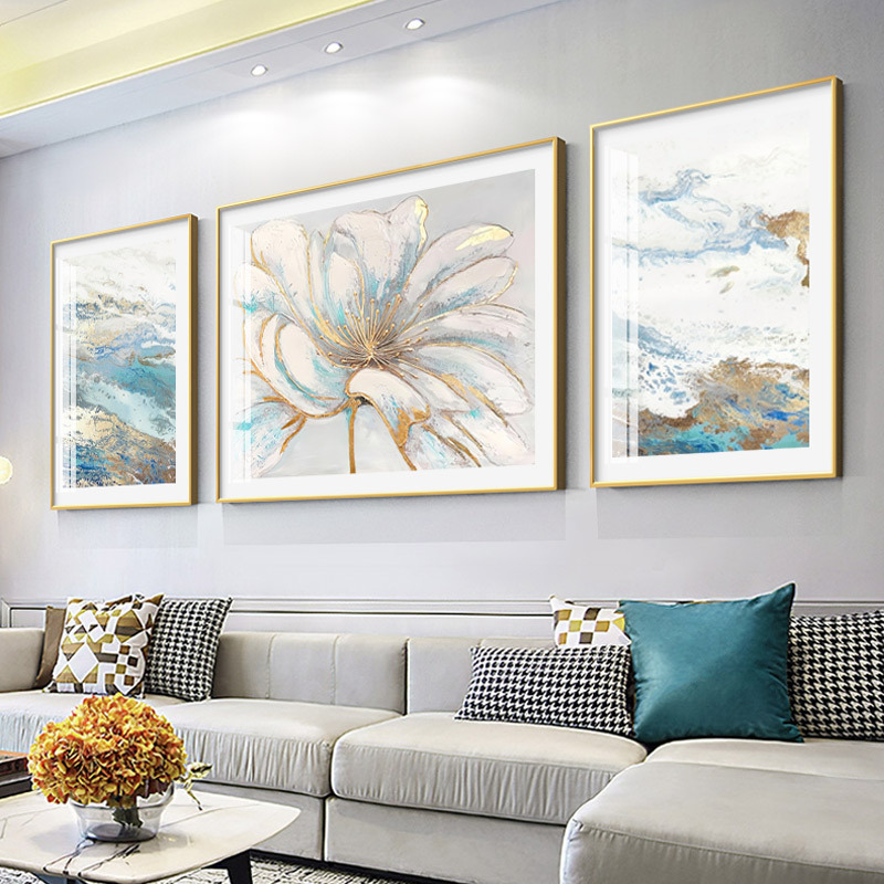 Modern American sofa background wall decoration painting abstract…