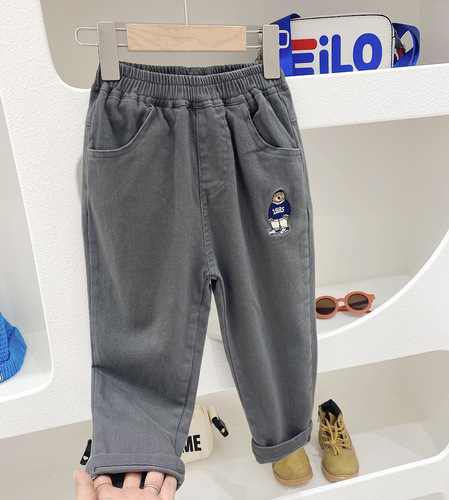 Boys' cartoon casual trousers 2024 spring new style medium and large children's spring clothing trendy boys' Korean style trousers