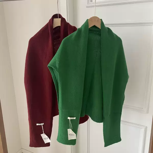 High-quality Australian merino wool knitted T-shaped shawl, a new autumn style for women, designed to protect the neck, in solid colors, and with a knotted design