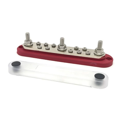 300A Car and Ship Large Modified Line Busbar Busbar 3/6-Way Shunt Conductor Cable Manager (Power supply, ignition system accessories) - dhlp-m8-3-m4-10-1-red