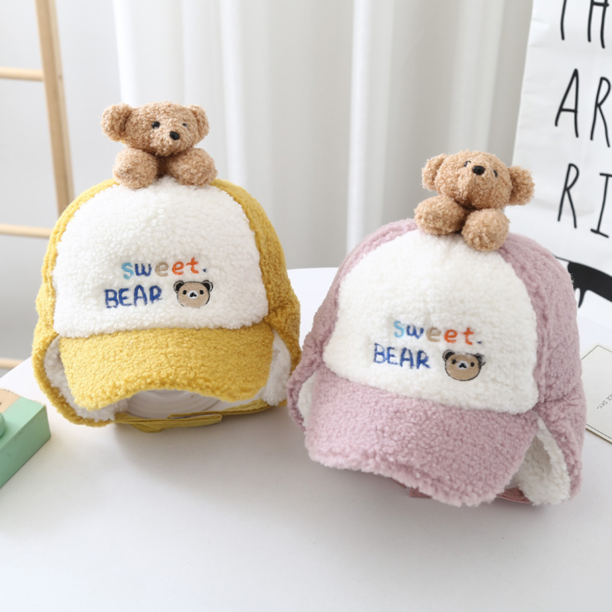 Children's Bear Doll Teddy Velvet Earmuffs Windproof Hat Wholesale Nihaojewelry display picture 11