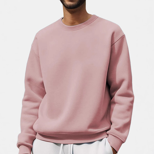 Men's Round Neck Fleece Lined Long Sleeve Hoodie - Factory Supply, Direct Sales, In Stock Wholesale