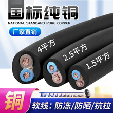 二芯電纜線2.5純銅珠江電線兩芯家用軟線1/4/6平方延長電源護套線