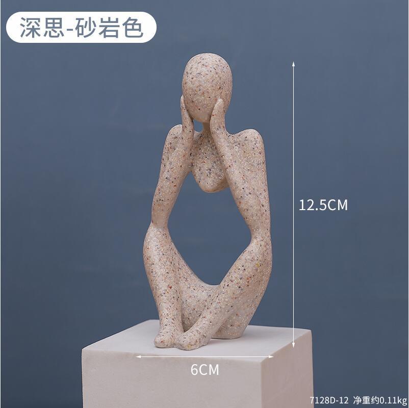 Modern Simple Mini Character Ornaments All-inclusive Three-piece Home Indoor Study Desktop Decoration Resin Small Ornaments