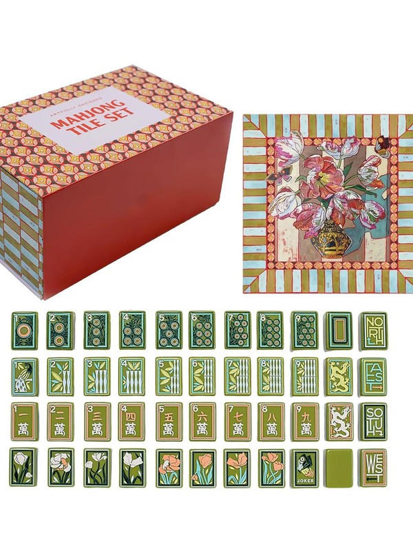 2025新款Hand-Painted Mahjong Tiles Set 手绘麻将牌套装|undefined