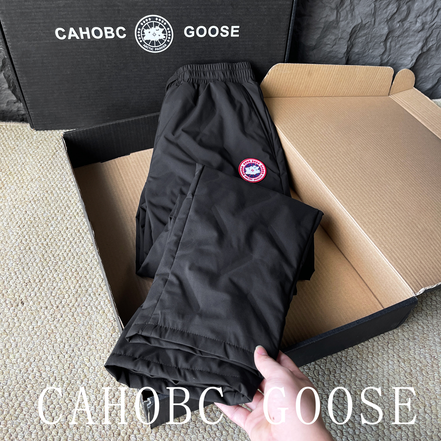 Goose Men's Down Pants, Winter New Style, Northeast Harbin, Cold-resistant, Warm, Straight Leg, Loose Fit Long Pants