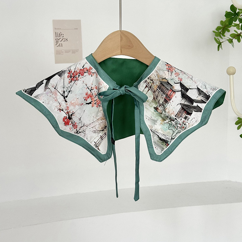 Cuello falso para niños, cuello falso de todo fósforo, cuello de hoja de loto, chal pequeño, cordones de alta calidad, chaleco pequeño de doble capa, bufanda de nube