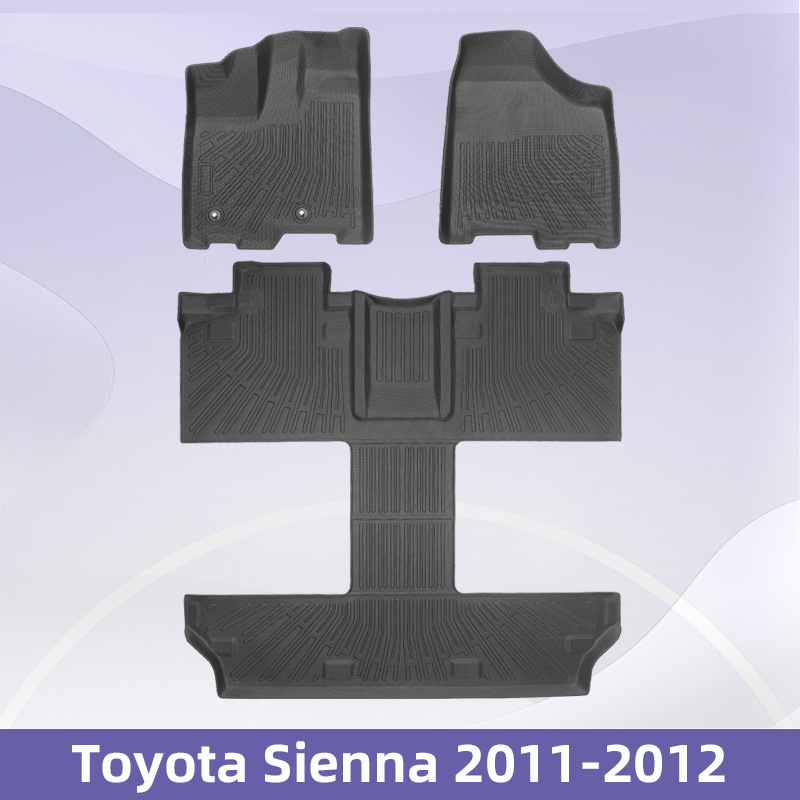 Aplicable a TOYOTA Sienna 2011 - 2012 TPE Foot Pads 3D All Weather Material Backpack Pads