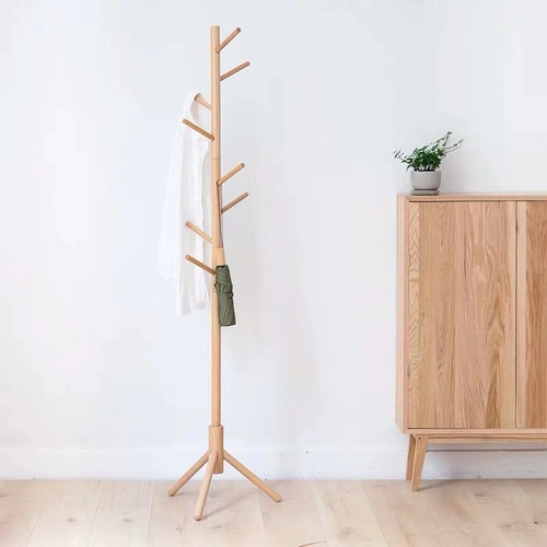 Simple wooden hanger, home use bedroom hat rack, living room creative clothing rack, storage, American floor-standing hanger