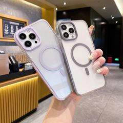 IPhone15Pro対応マグネット携帯ケースキャンディーカラーフレーム三合一マグネット携帯保護カバー