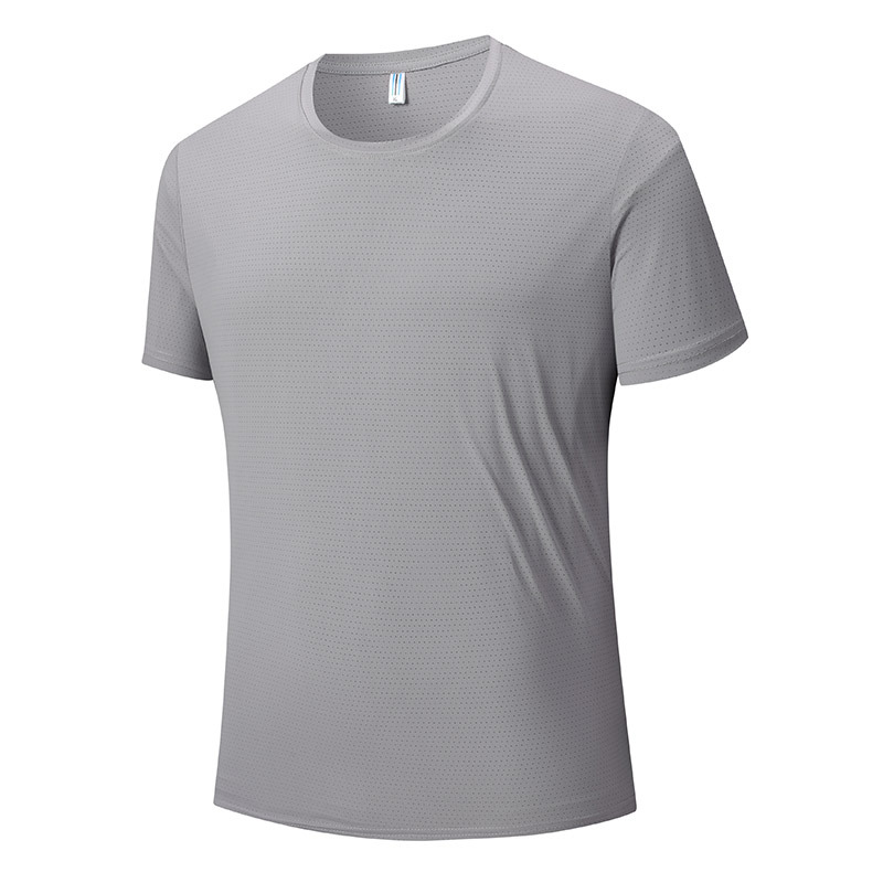 Ropa de trabajo de verano camiseta de hielo de secado rápido cuello redondo logotipo de manga corta ropa de trabajo corporativa deportiva image 9