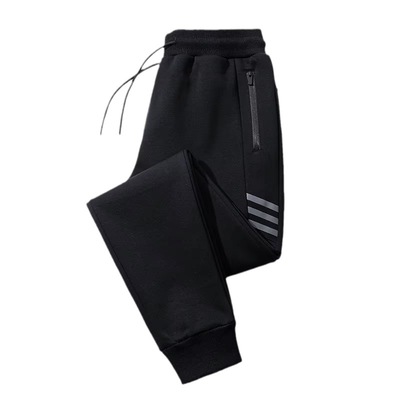Pantalones deportivos de hombre con forro polar para otoño e invierno, pantalones casuales holgados de pierna recta, pantalones de moda casual para hombre.