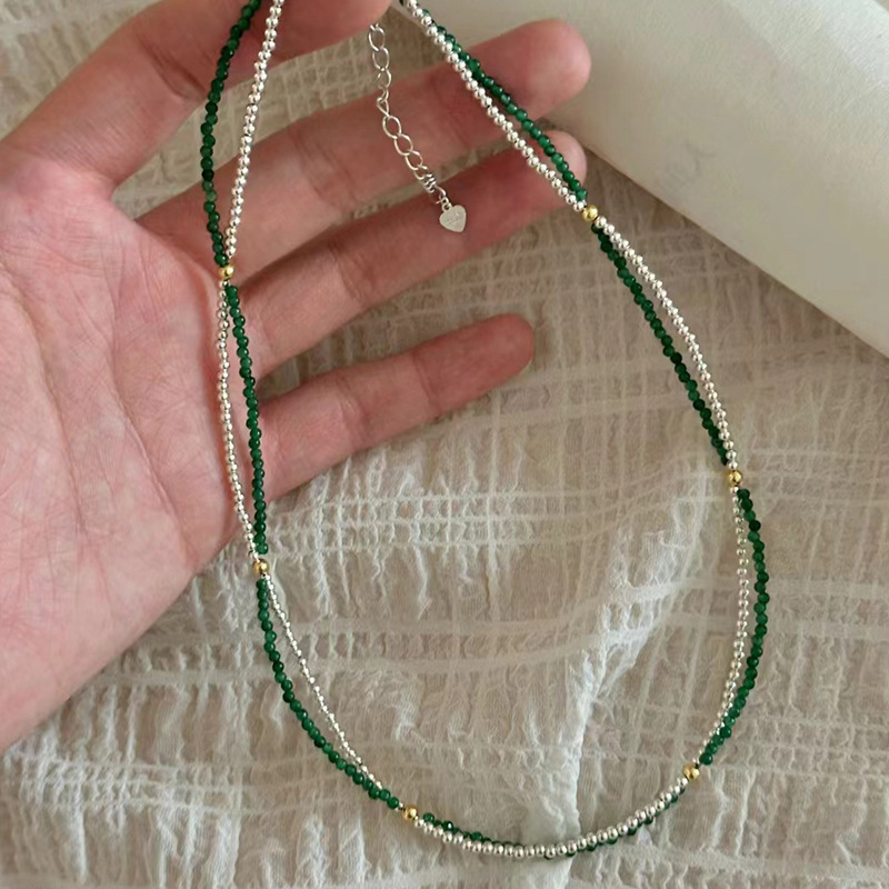 retro green beaded bracelet
