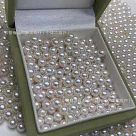 珍珠天然散珠6-6.5mmak淡水珍珠散珠正圆强光无孔裸珠几乎无瑕diy