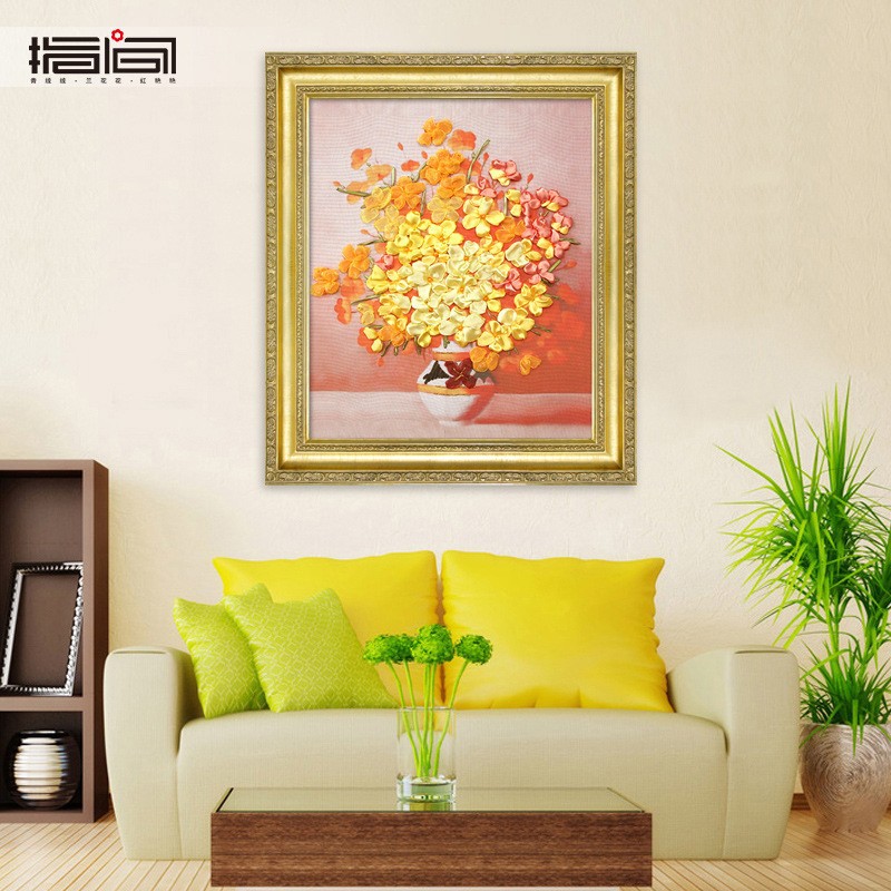 Nueva cinta bordado tridimensional bordado hecho a mano bricolaje colgando pintura sala de estar dormitorio estudio material paquete kit ramo colgante pintura