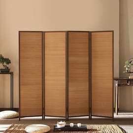 新中式实木屏风隔断客厅简约现代酒店办公移动木质折叠屏风隔断墙