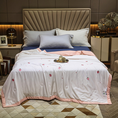 南極人天絲夏涼被雙人薄款被子夏天可水洗夏季被芯莫代爾空調被