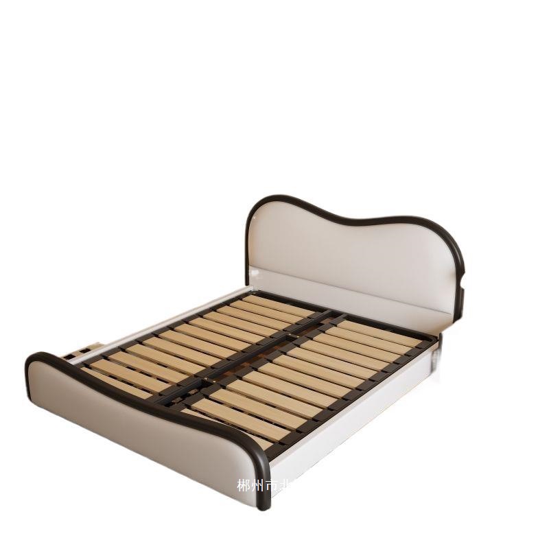 Fábrica directa francesa crema cama de aire moderno dormitorio principal paquete blando cama doble 2026 nuevo almacenamiento image 5