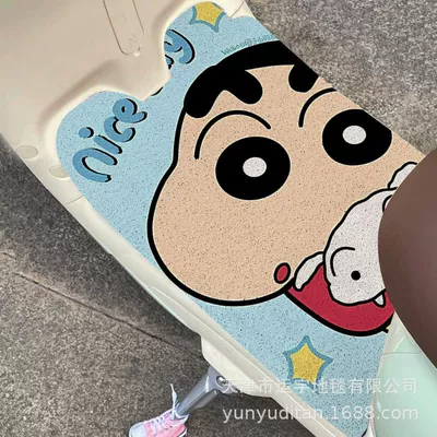 Prevent Slipping, Freely Cuttable, Electric vehicle foot mat - xiaoxin-hugs-xiaobai-3060cm-cut-into-rectangular-shape