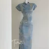 Blue cheongsam