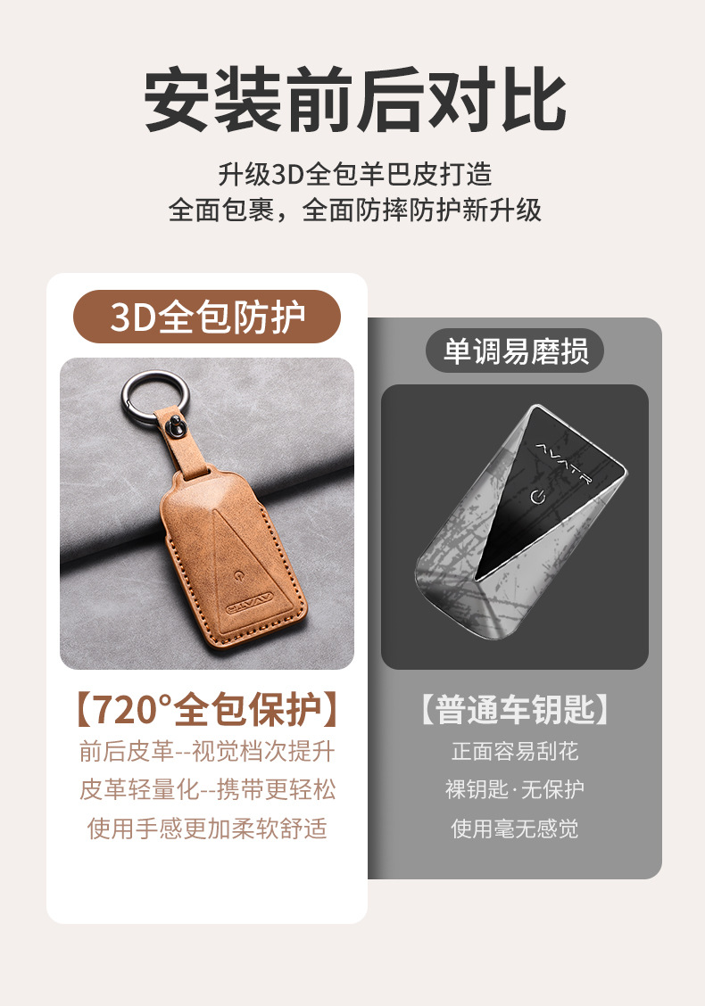 Suitable for Avita 07/07Max Alcantara Suede Leather Three-Dimensional Key Case Car Key Full Decorative Cover