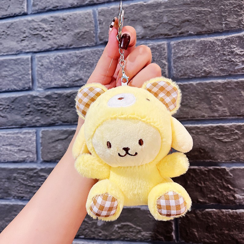 Oso lindo celebración flor muñeca colgante felpa pareja muñeca escuela adornos pequeños accesorios llavero al por mayor