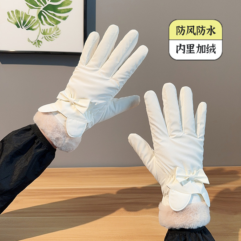 Demi-season travel waterproof cute keep warm gloves