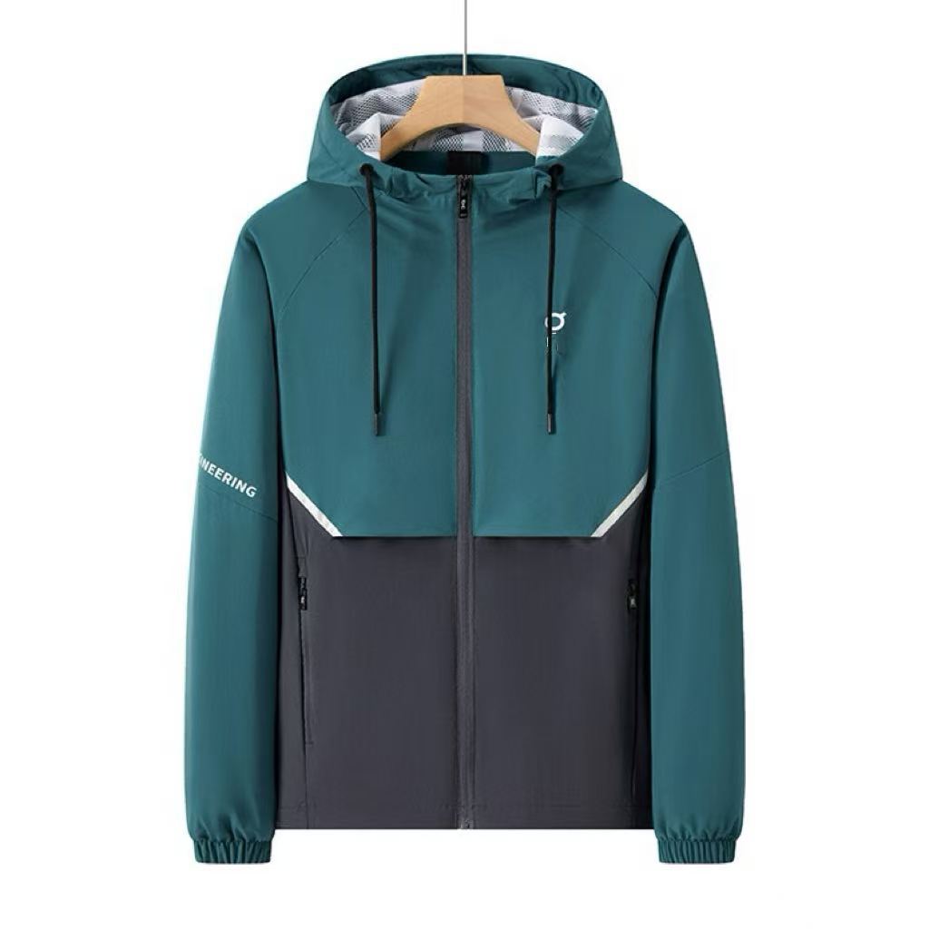 Spring and Autumn Men's Outdoor Hooded Sun Protection Windbreaker Jacket on Unisex Hiking and Mountaineering Versatile Casual Jacket