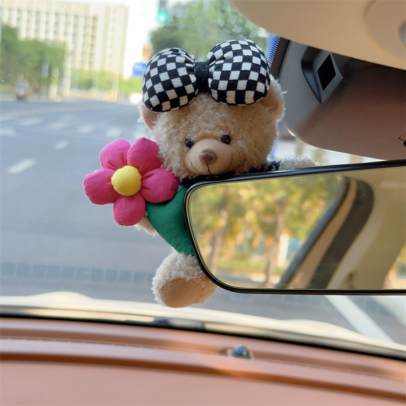 Coche creativo lindo mascota cachorro espejo retrovisor decoración de coche de dibujos animados decoración de coche decoración de coche decoración de coche mujer