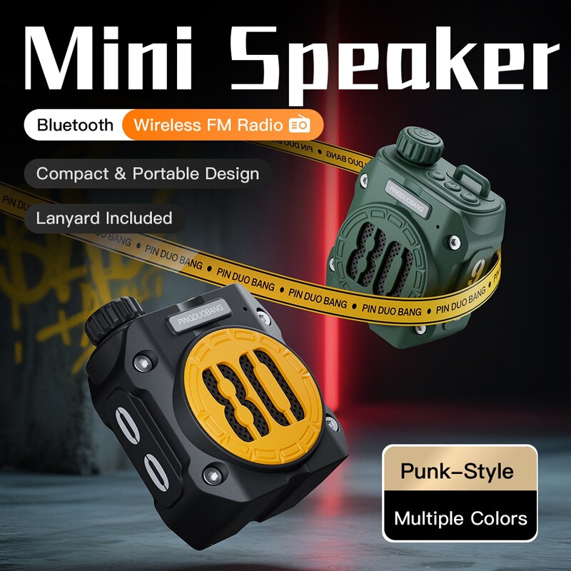 Cross-Border New Product Mini Bluetooth Speaker Outdoor Speaker Sports Portable Powerful Bass Bluetooth Card Radio