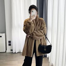2026新款高级名媛貂双色金貂立领仿貂皮大衣毛毛外套女中长款加厚