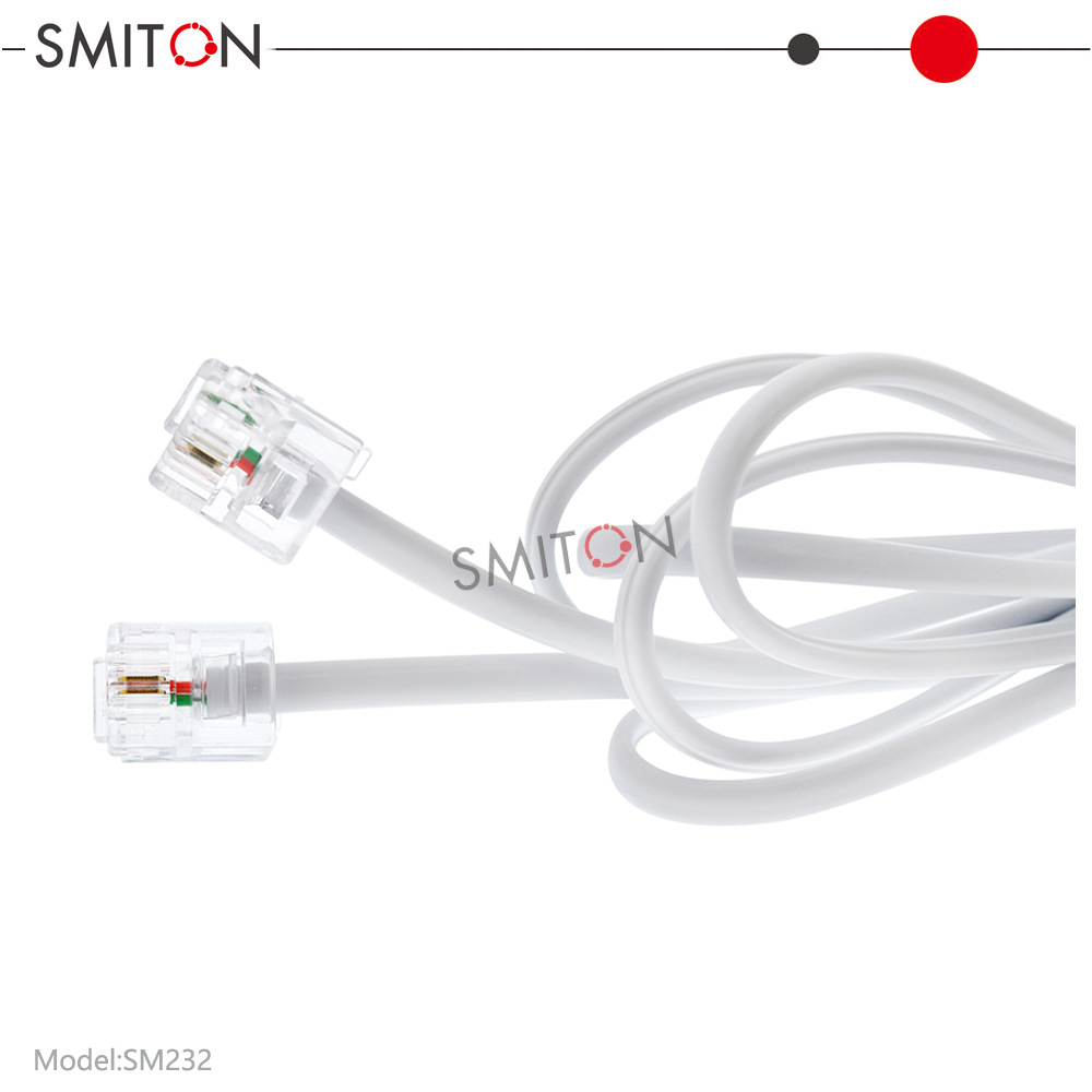 sm232厂家直销 电话线  6P2C/RJ11 语音電話線直线 2米