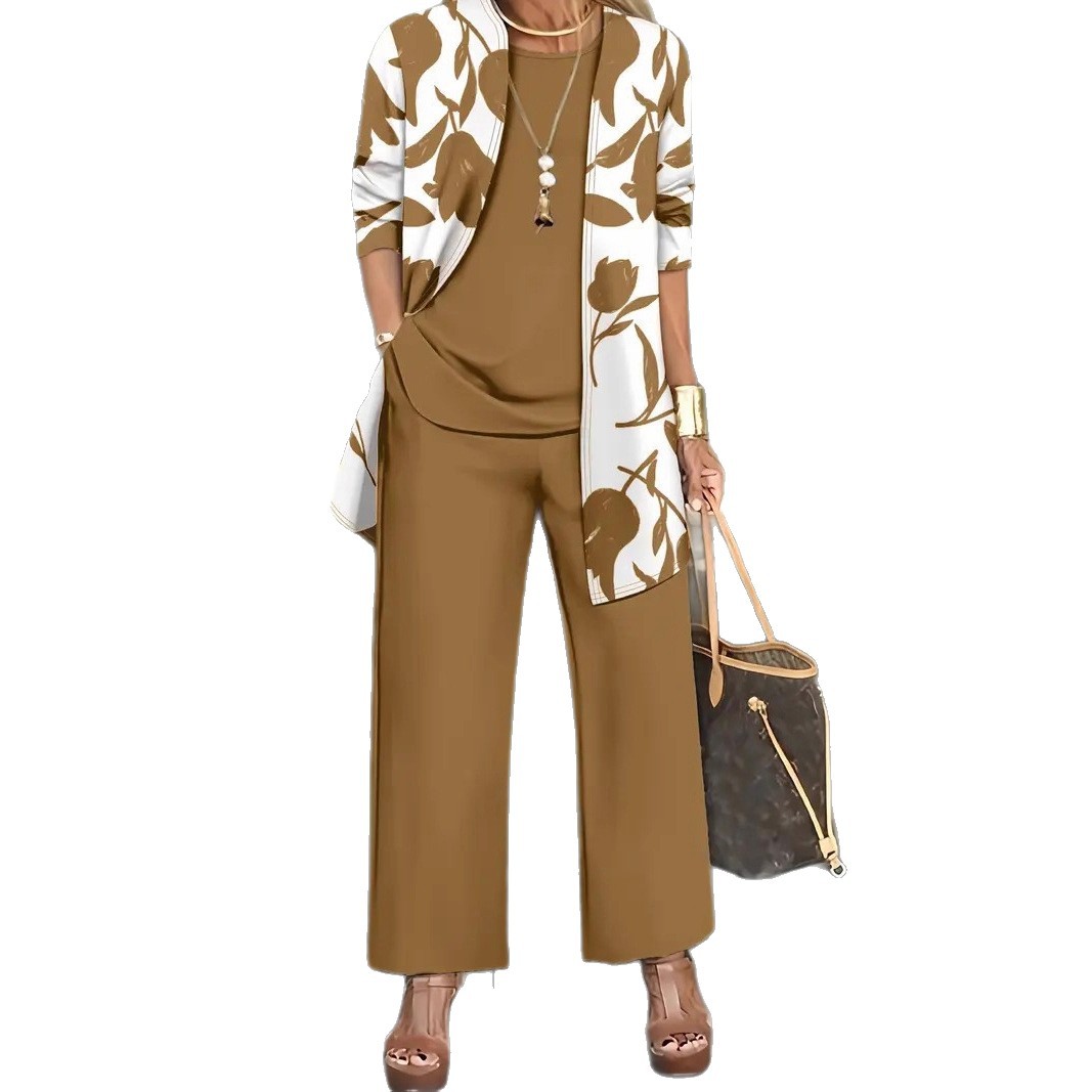 Women's Three-piece Suit Coat Vest Plus Pants Suit