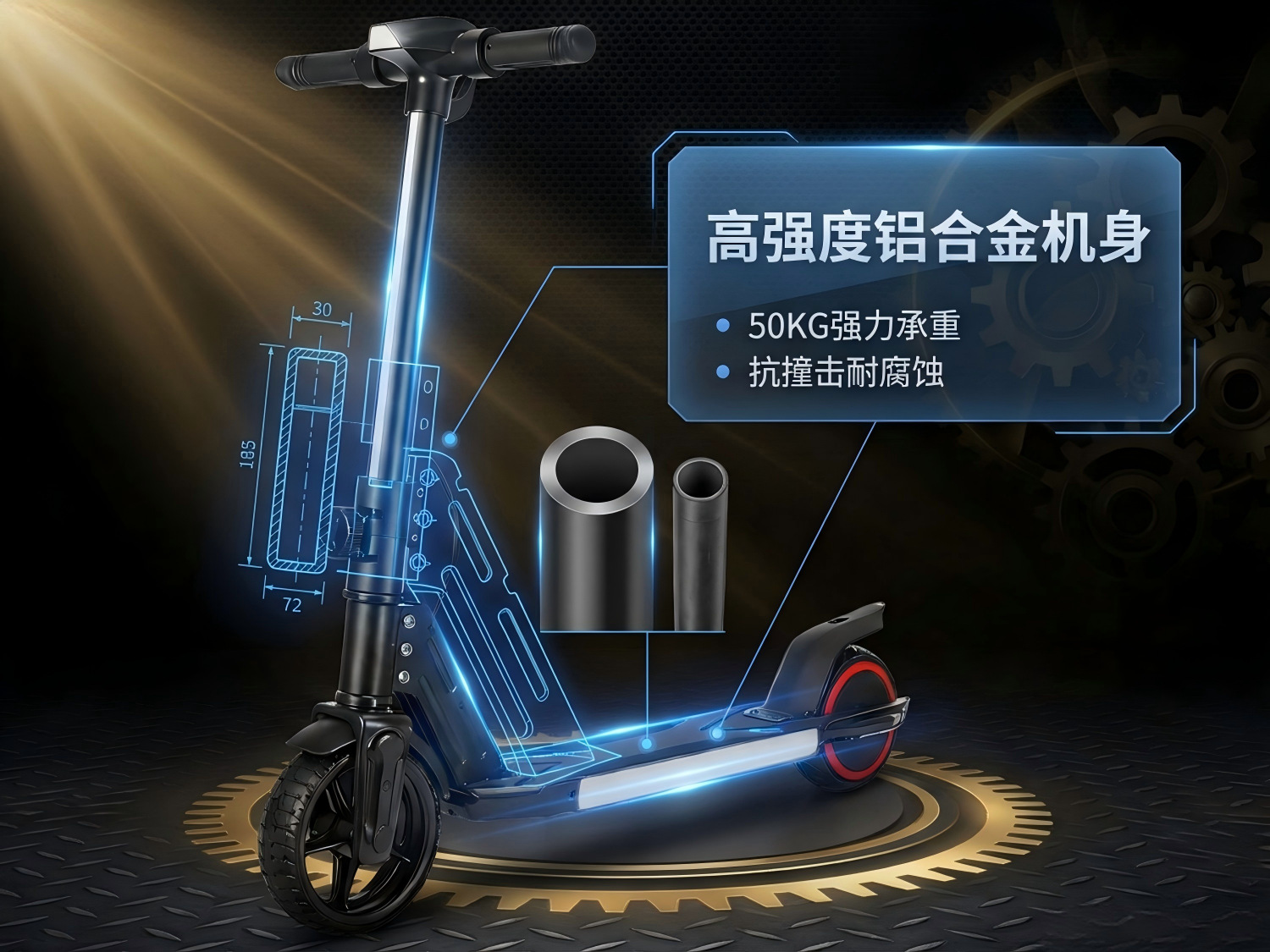 Factory Direct Sales Scooter for Teenagers and Children, Lithium Battery Folding Electric Scooter with Led Display