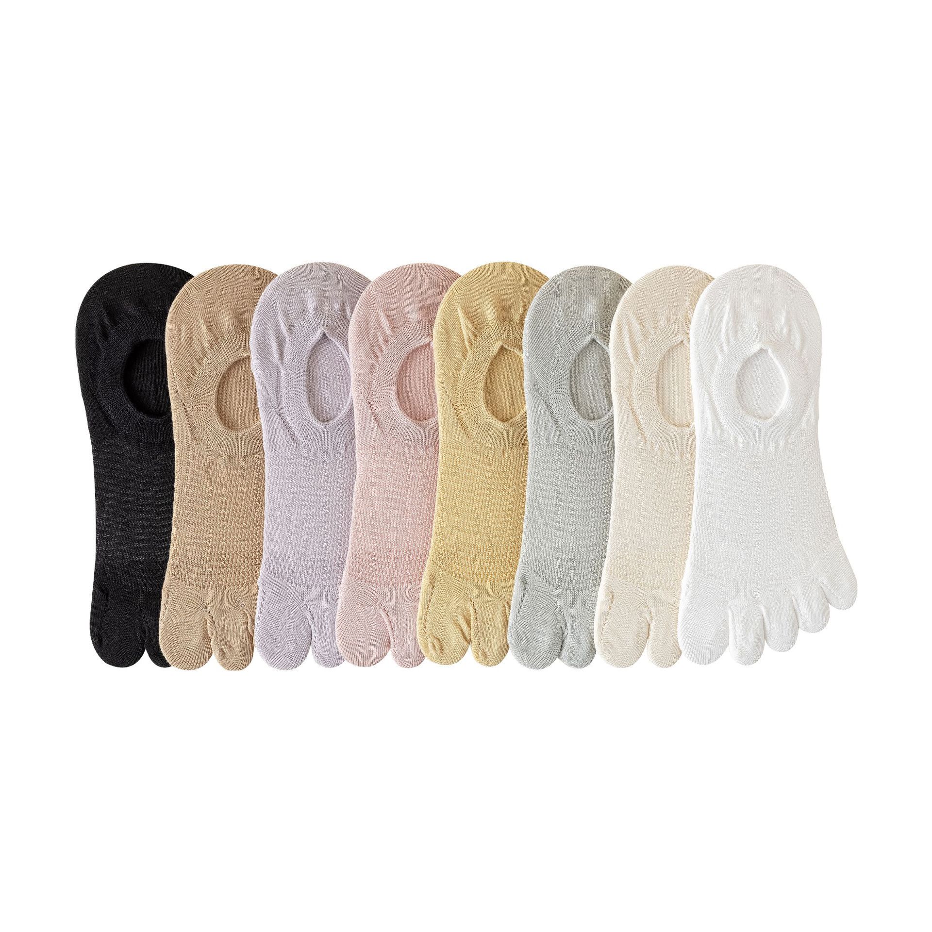 Cinco dedo calcetines de verano delgados antiolor calcetines de malla transpirables, calcetines de barco invisibles, calcetines para niños