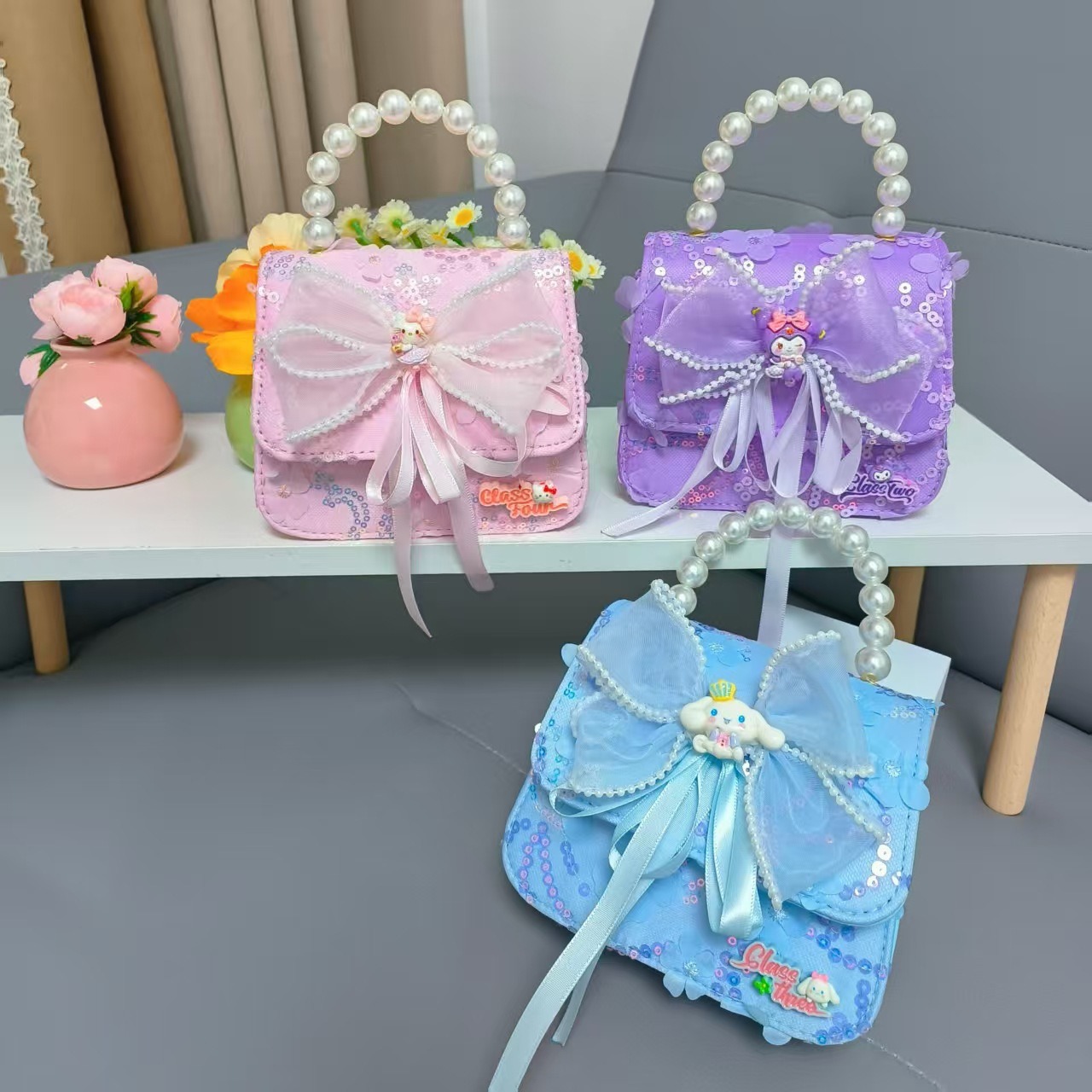 Bolso de perlas arco princesa pequeña fragancia Meilati Kulomi bolso de mano accesorios de cadena bolso de Año Nuevo