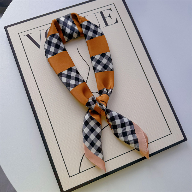 Bufandas de seda para mujeres primavera y otoño bufandas de moda para mujeres bufandas de cuello para maestros y empleados regalos de impresión de lujo ligero