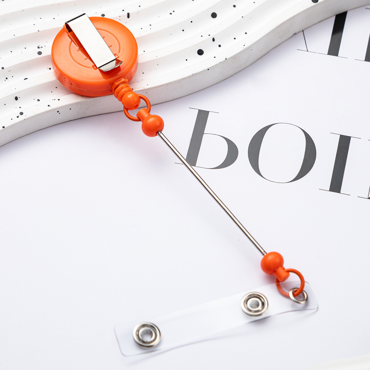 Cubierta de tarjeta retráctil fácil de tirar hebilla creativa perlas llavero retráctil hebilla de trabajo placa de identificación fácil de tirar hebilla de cable